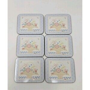 VINTAGE JASON NEW ZEALAND SIX COASTERS WITH BOX COUNTRY BASKET 1980S CORK BACK